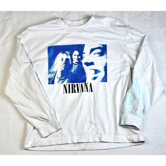 Nirvana Graphic Long Sleeve Tee Relaxed Fit By H&M- READ - Picture 1 of 12